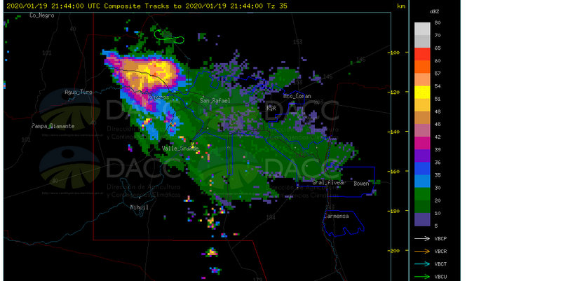 Precaución por tormenta con granizo para San Rafael