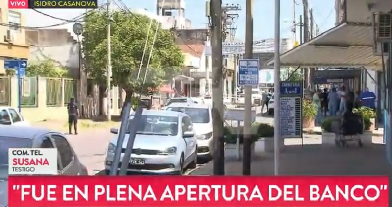 Entraron a robar a un banco en Isidro Casanova y asesinaron a uno de los cajeros