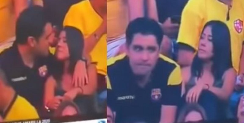 Una Kiss Cam lo captó besando a su amante y su reacción se hizo viral