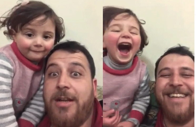Como en “La vida es bella”: un hombre sirio le hizo creer a su hija que las bombas de la guerra son parte de un juego
