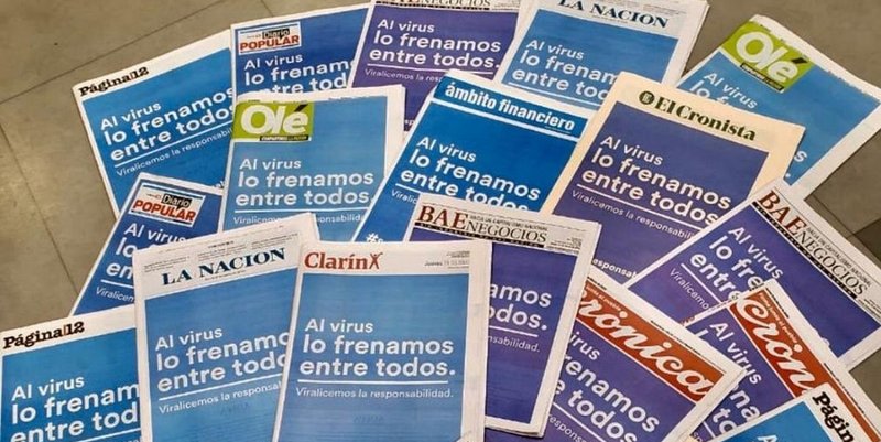 Los diarios argentinos contra el coronavirus