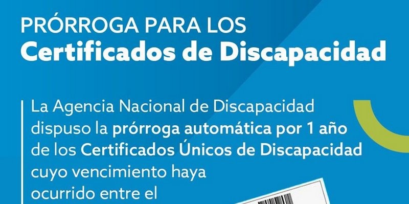Se prorrogaron los certificados de Discapacidad