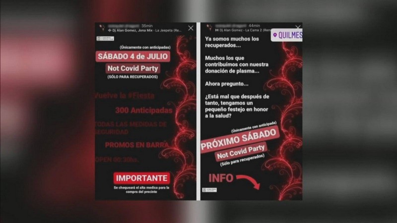 «Not Covid Party»: organizan una fiesta clandestina para los pacientes recuperados