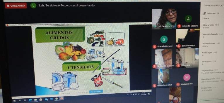 Se desarrolló el curso de manipulación de alimentos virtual
