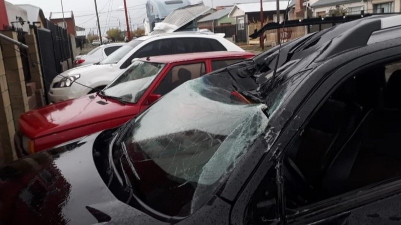 Impactante temporal de viento en Río Gallegos