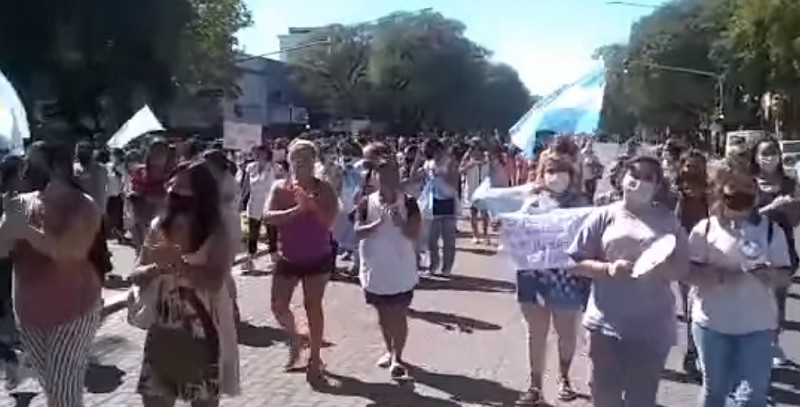 El segundo día de paro, también tuvo movilización docente