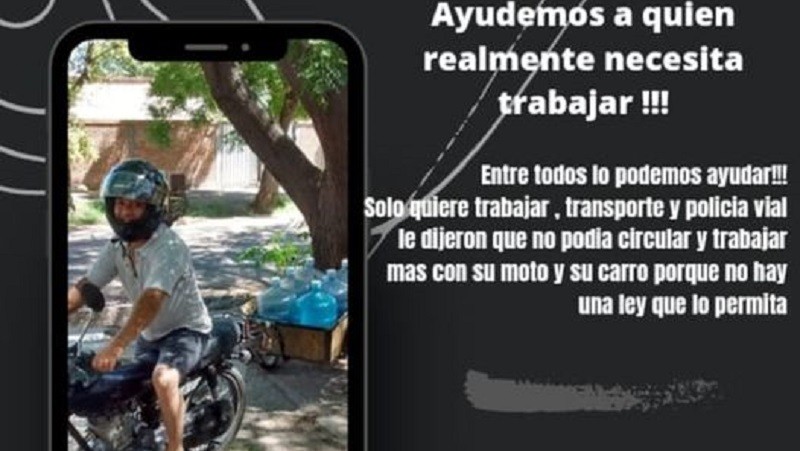 Trabajo digno: dejen a Elías repartir agua con su carrito