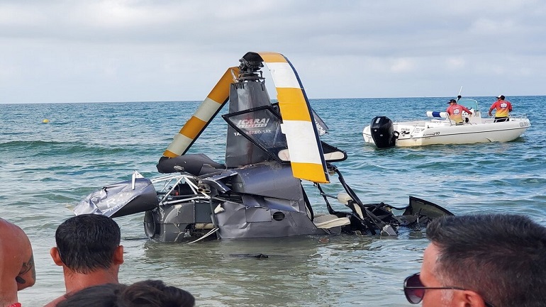 Video: cayó un helicóptero en Brasil con turistas a bordo