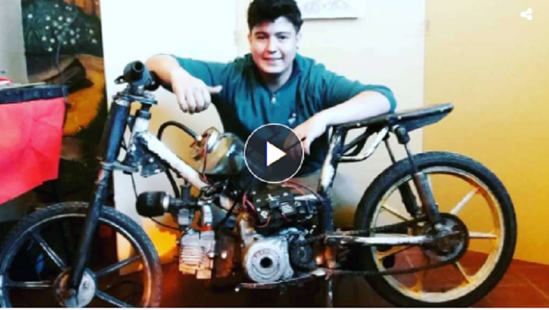 Tiene 18 años y diseñó una moto que funciona con agua salada usando su hidrógeno