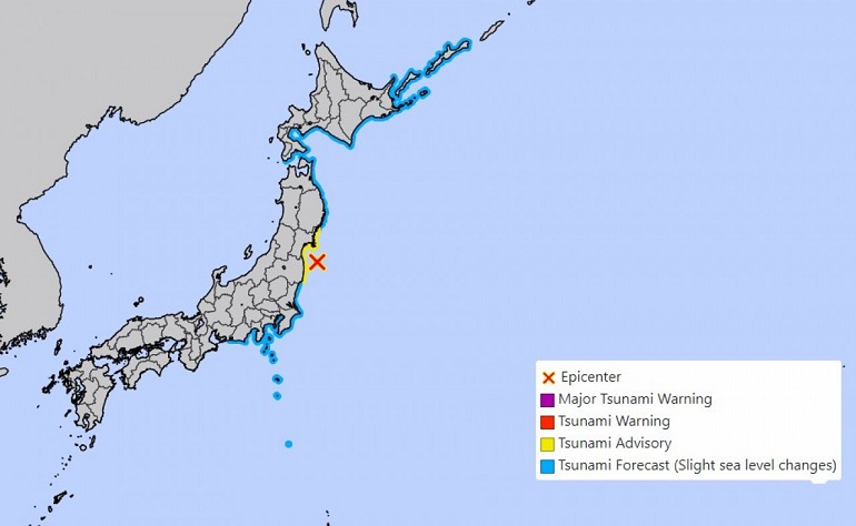 Japón activó la alerta de tsunami por un terremoto de 7,3°