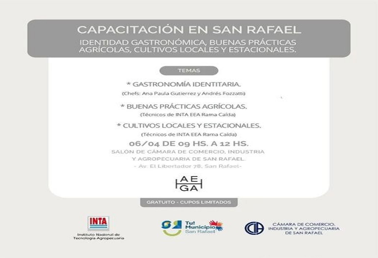 Capacitación sobre «Gastronomía Identitaria» en San Rafael