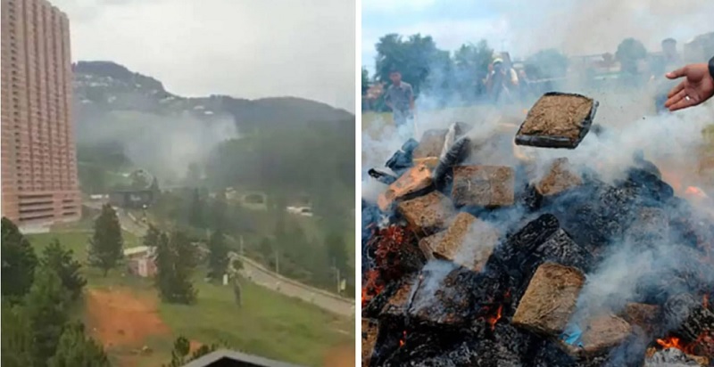 Polémica en Colombia: la policía incineró marihuana y cientos de vecinos terminaron drogados