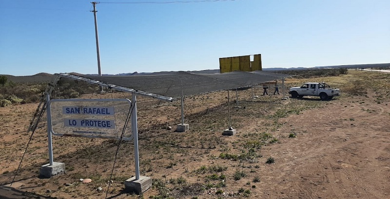 Se renovó la tela antigranizo del refugio frente al desvío a El Nihuil