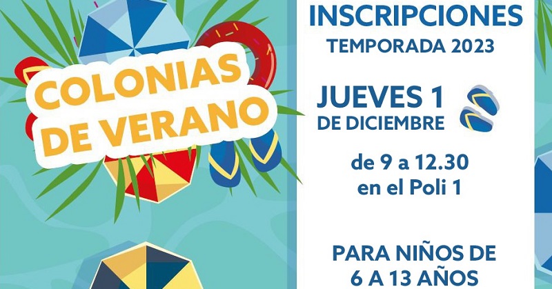 Arrnacan las inscripciones para la Colonia de Verano