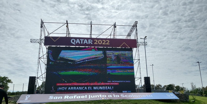 Todo listo para alentar a la selección en el Parque de los Jóvenes