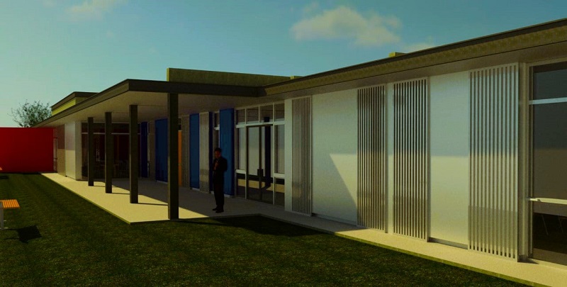 El subsecretario Jorge Simoni recorrió la construcción de la nueva escuela 2-039 Padre José Carrone