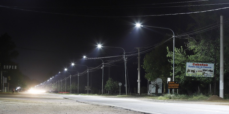 Iluminación LED entre el Cristo y la Rotonda del Mapa