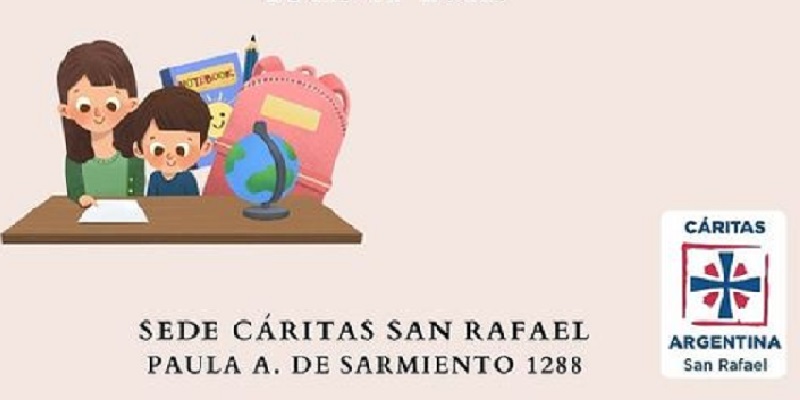 Desde Cáritas brindan apoyo escolar y de inglés para los chicos que necesiten