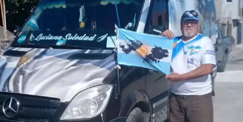 Es jubilado y recorre el país con la “Malvinera” para darles un abrazo a los exsoldados de Malvinas