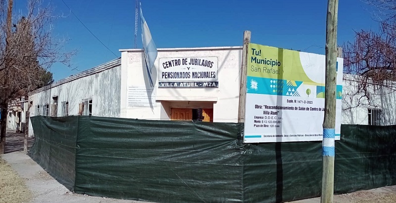 Comenzaron las obras para remodelar el Centro de Jubilados de Villa Atuel