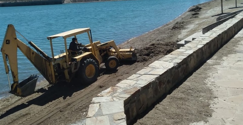Gran operativo de limpieza en la costanera y la playa del El Nihuil