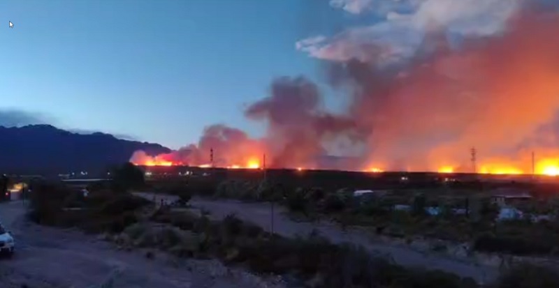 El fuego llegó a Luján y hay preocupación en el pedemonte