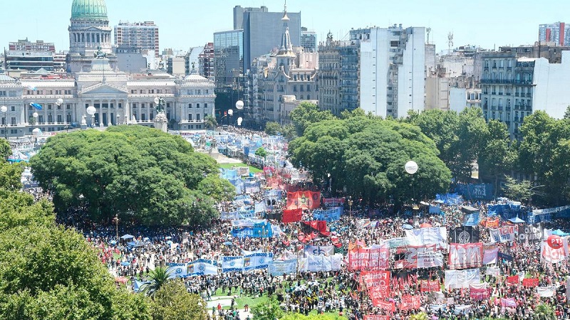 Marchas y protestas en rechazo a las políticas del Gobierno