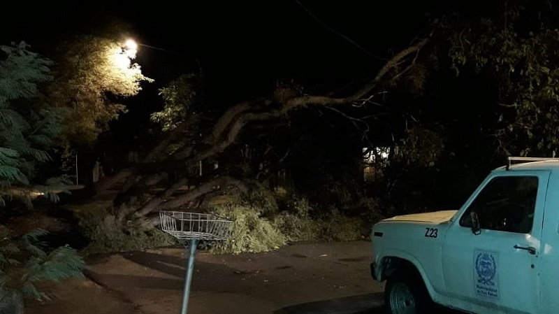 El intendente Omar Félix recorre las zonas afectadas por la tormenta