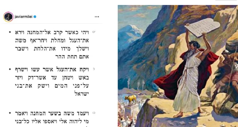 El durísimo final de la historia bíblica sobre Moisés que evocó Javier Milei en un posteo desde Israel