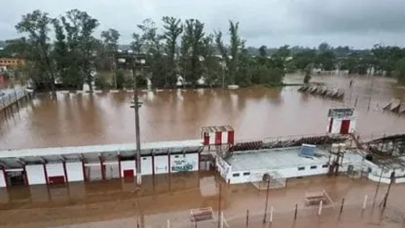 Entre Ríos: la grave inundación afectó al estadio de Libertad de Concordia
