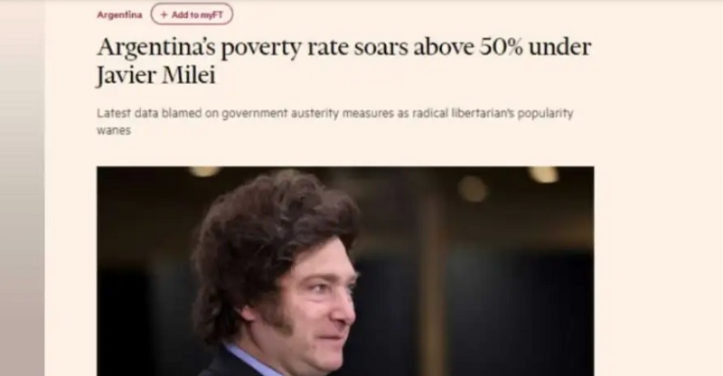 Para el Financial Times, la imagen de Javier Milei «flaquea» y Marcos Galperín salió a cruzarlo