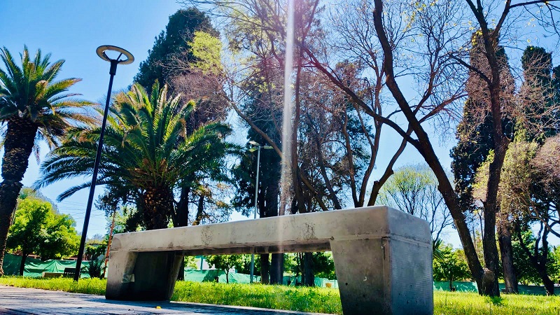 A días de la inauguración, así amaneció la nueva Plaza de Villa Atuel