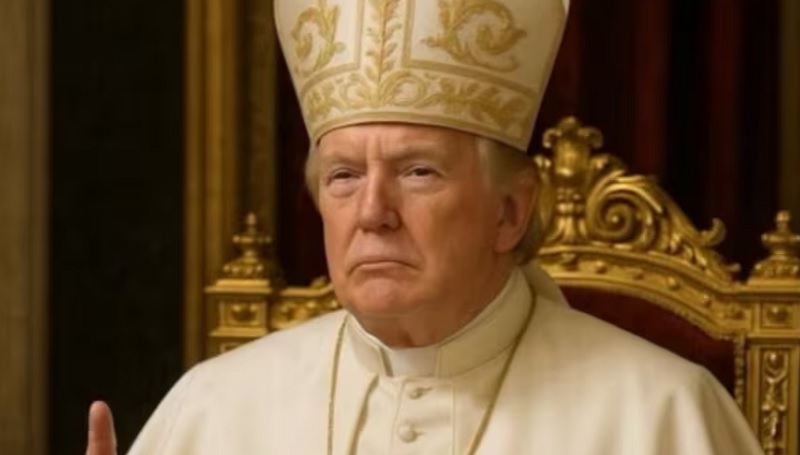 Donald Trump publicó una foto suya vestido como papa