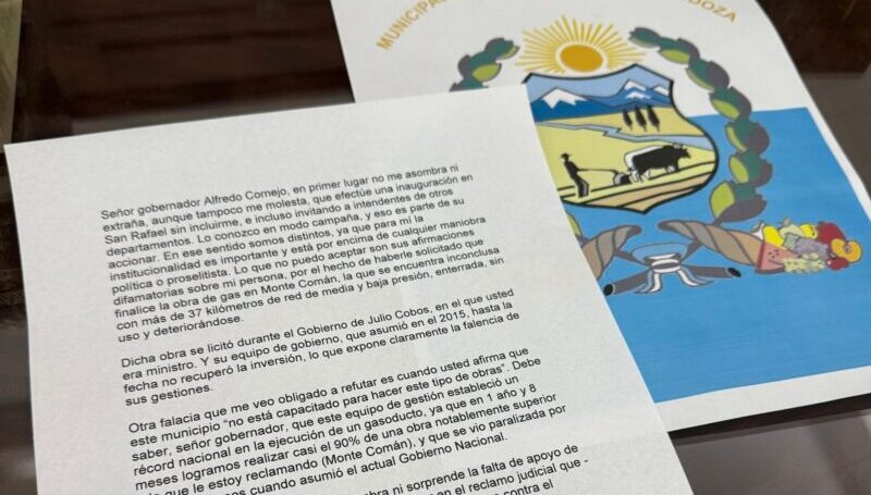 El intendente Omar Félix le respondió al gobernador Alfredo Cornejo