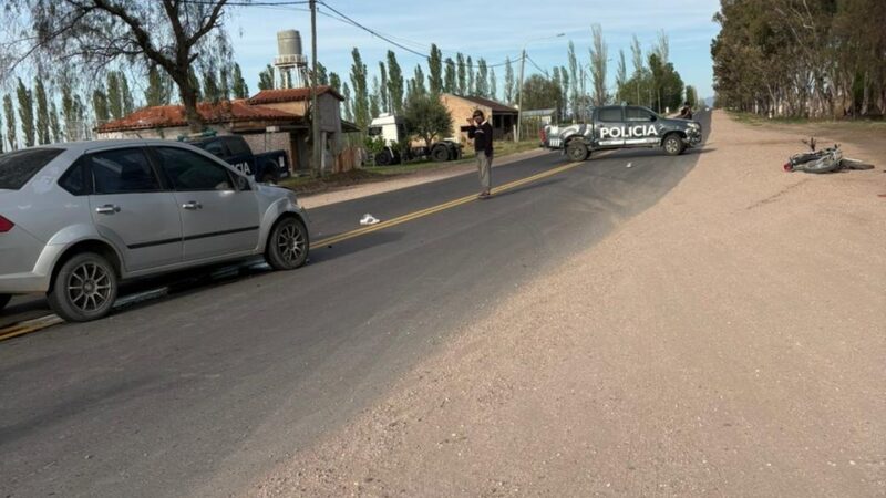 Motociclista lesionado luego de un choque