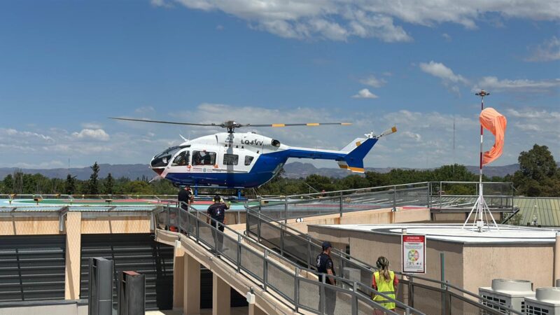Primer operativo de traslado pediátrico en helicóptero