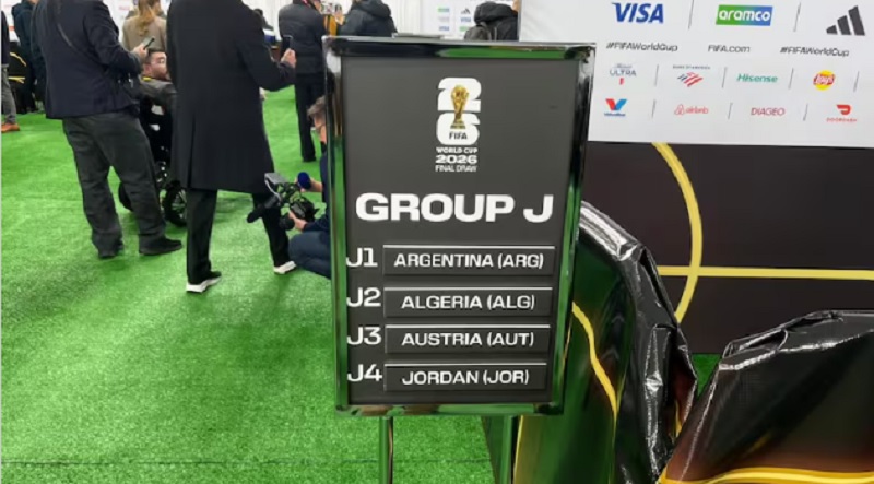 Sorteo del Mundial 2026: Argentina comparte el Grupo J con Argelia, Austria y Jordania.
