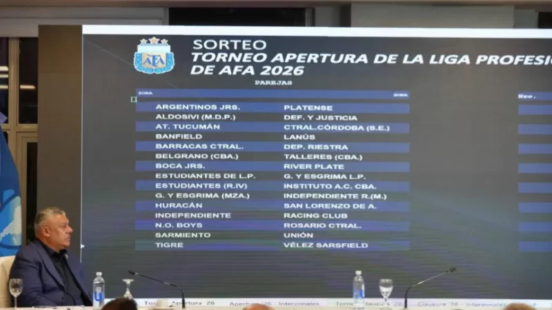 Así quedaron las zonas para la Liga Profesional 2026