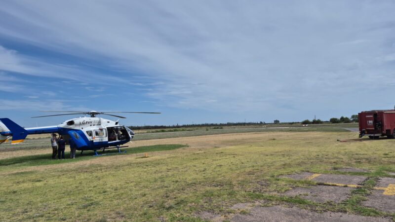 Trasladaran a un hombre con graves quemaduras en el helicóptero de la Policía de Mendoza