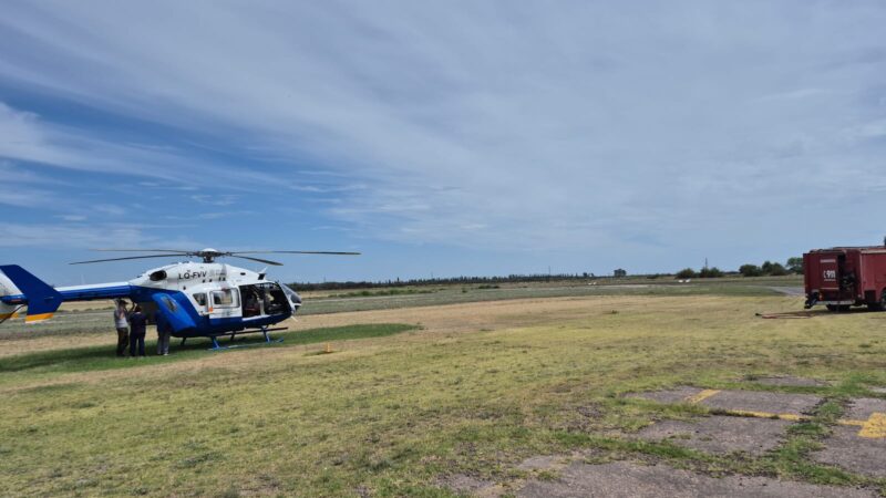 Trasladaran a un hombre con graves quemaduras en el helicóptero de la Policía de Mendoza