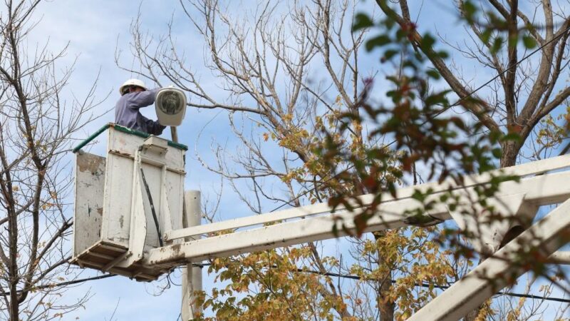 Trabajos de recuperación del alumbrado público tras las inclemencias climáticas