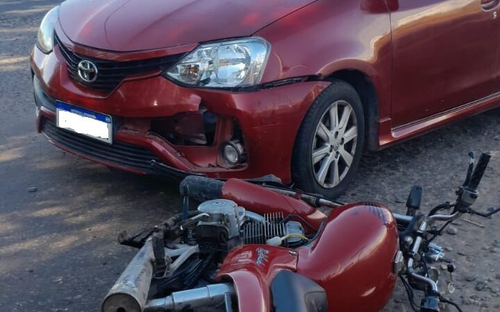 Motociclista lesionado luego de un choque