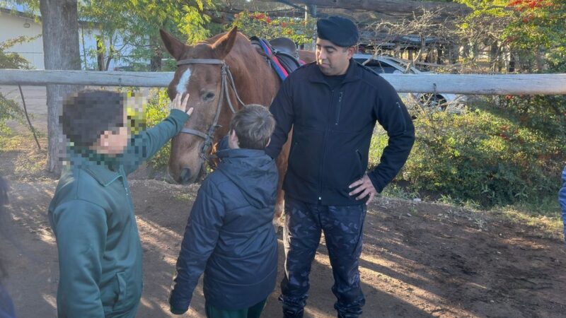 En el Día del Animal, alumnos recorrieron la Policía Montada del Sur mendocino