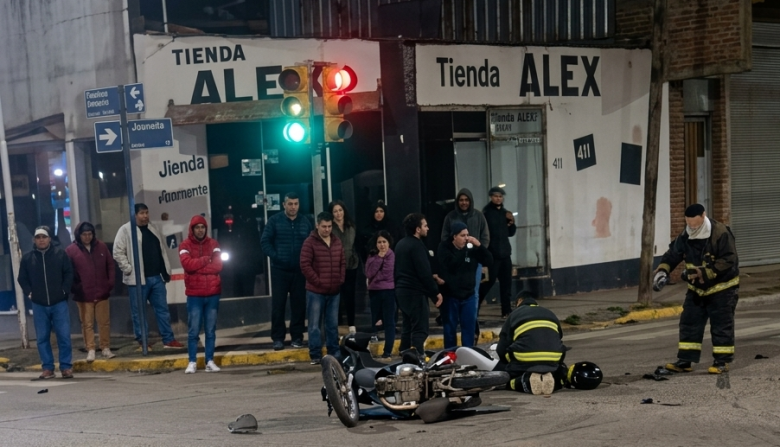 Los bomberos de Tupungato iban a un incendio y chocaron contra un motociclista