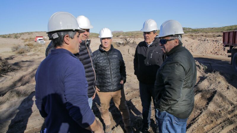 Marinelli recorrió tres importantes obras hídricas que Irrigación ejecuta en el Sur provincial