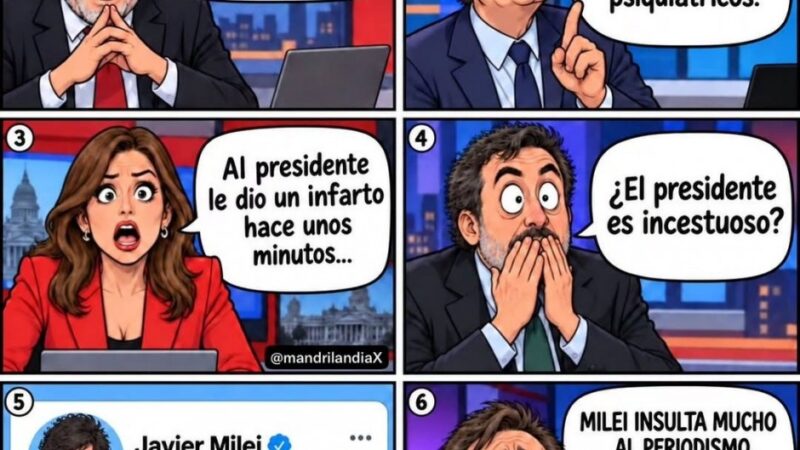 Milei fascinado con los cómics de IA para atacar a los «periodistas mierdas humanas»