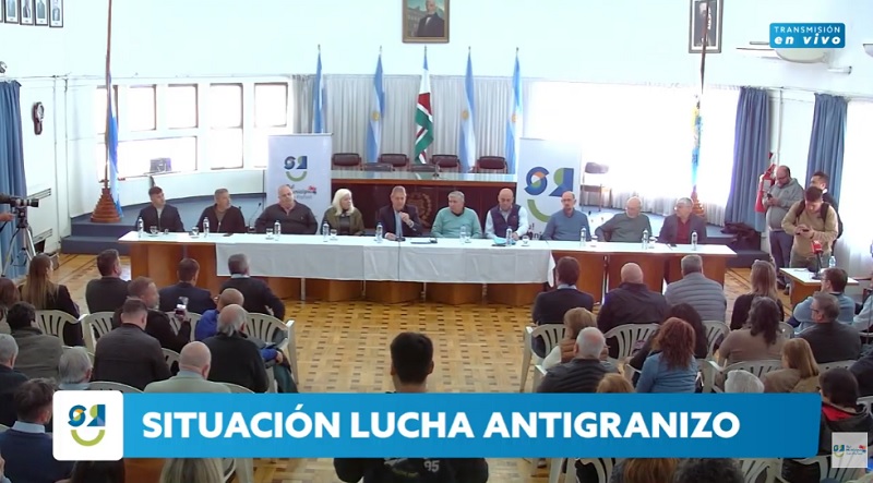 Conferencia de prensa del intendente Omar Félix y entidades intermedias por la lucha antigranizo