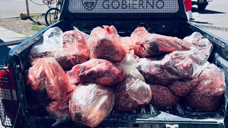 La Policía Rural decomisó más de 400 kilos de productos cárnicos durante un control