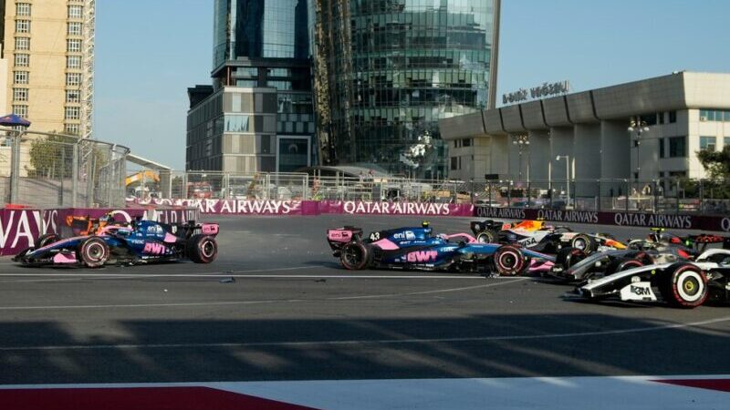 Colapinto se llevó puesto a Gasly y Norris. Fue abandono para los tres.