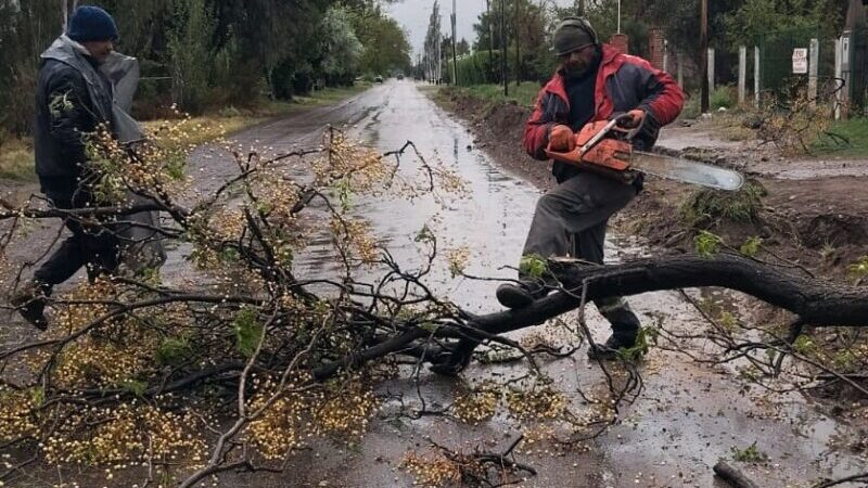 Las áreas municipales trabajan en todo el territorio ante las persistentes lluvias en San Rafael
